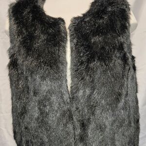 Joe Fresh Women's Black Faux Fur Vest